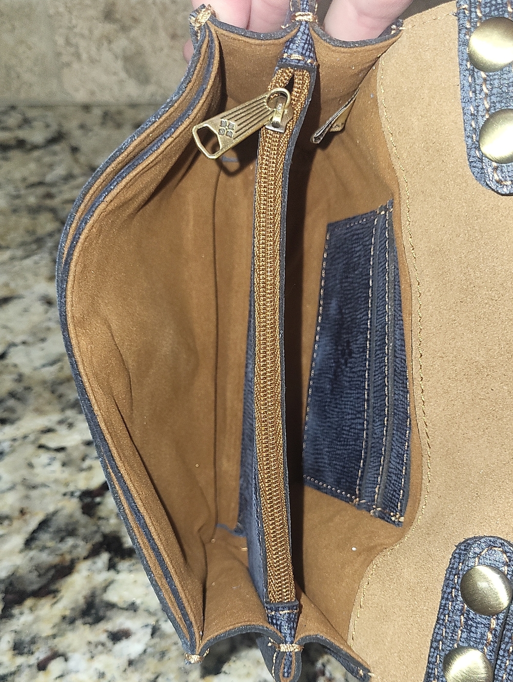 Patricia Nash Denim Leather Torri Crossbody - Picture 7 of 9